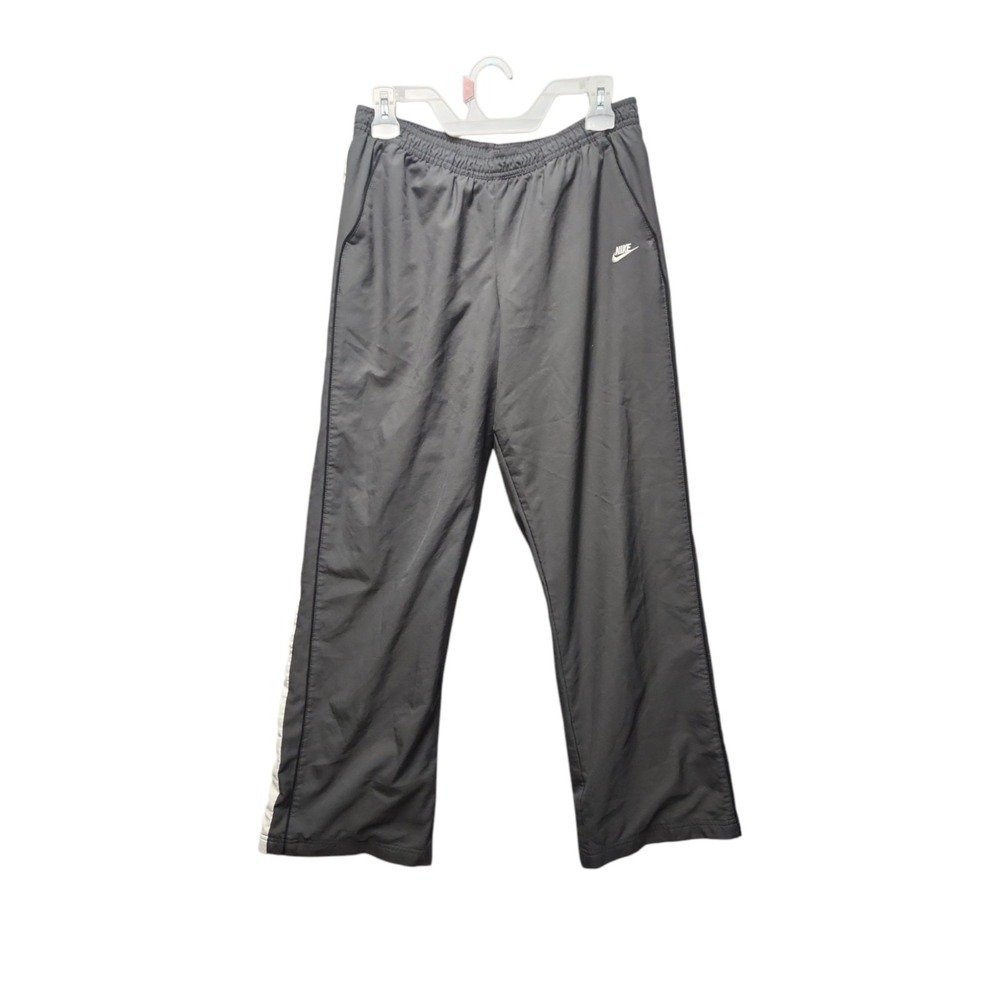 Vintage 2000s Nike‎ Sportswear Men Medium Gray/Black Straight White Stripe Pants